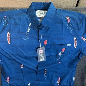 RSVLTS Blue Surfboard Print Men's Shirt